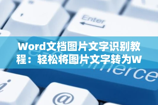 Word文档图片文字识别教程：轻松将图片文字转为Word文档内容