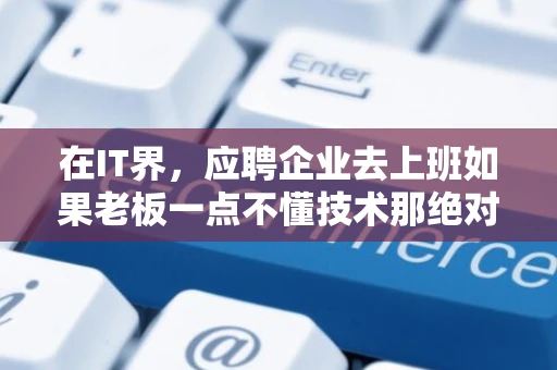 在IT界，应聘企业去上班如果老板一点不懂技术那绝对是作茧自缚