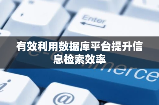 有效利用数据库平台提升信息检索效率